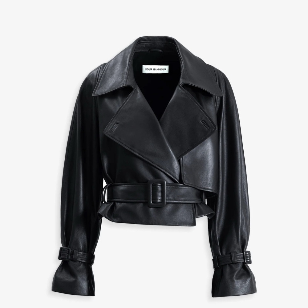 Nour Hammour Hatti black leather jacket